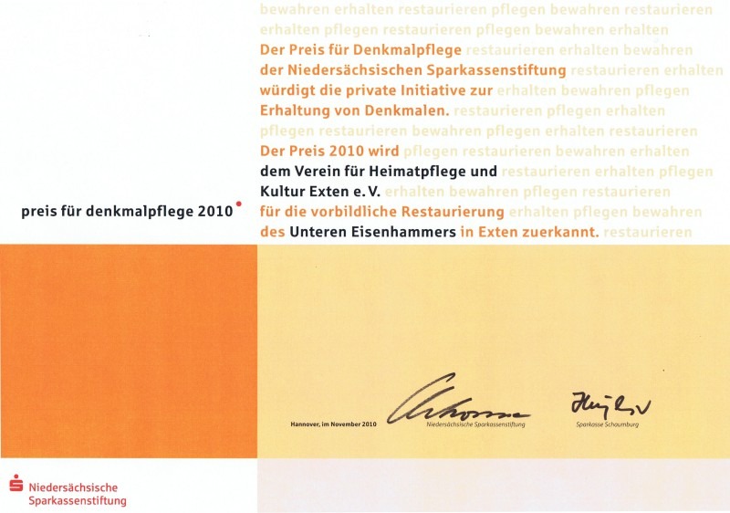 Preis für Denkmalpflege 2010 Preis für Denkmalpflege 2010